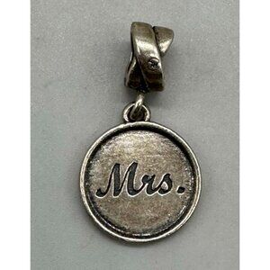 "Mrs" Bridal Charm 925 Sterling Silver Dangle Wedding Gift 1 in